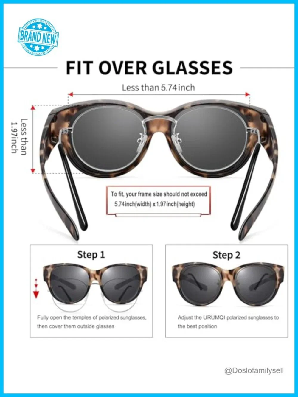 Polarized Fit Over Glasses Sunglasses UV400 Cat Eye TR90 Frame